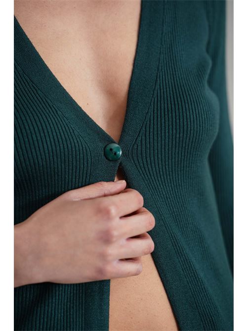 Cardigan in viscosa Nualy | I25NAH360VERDE BOSCO